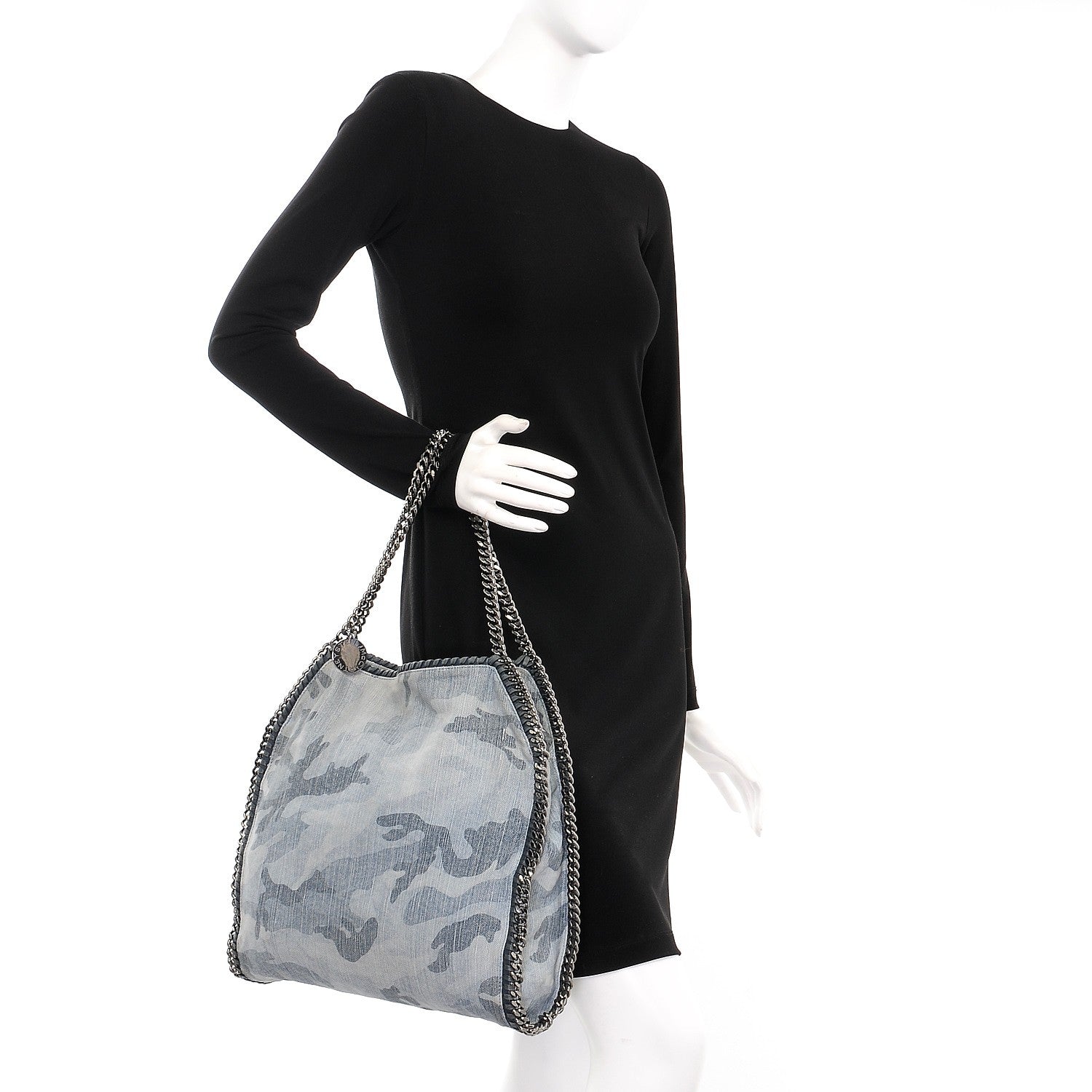 Stella McCartney Denim Camo Print Small Falabella Tote Pale Blue 2 of 7