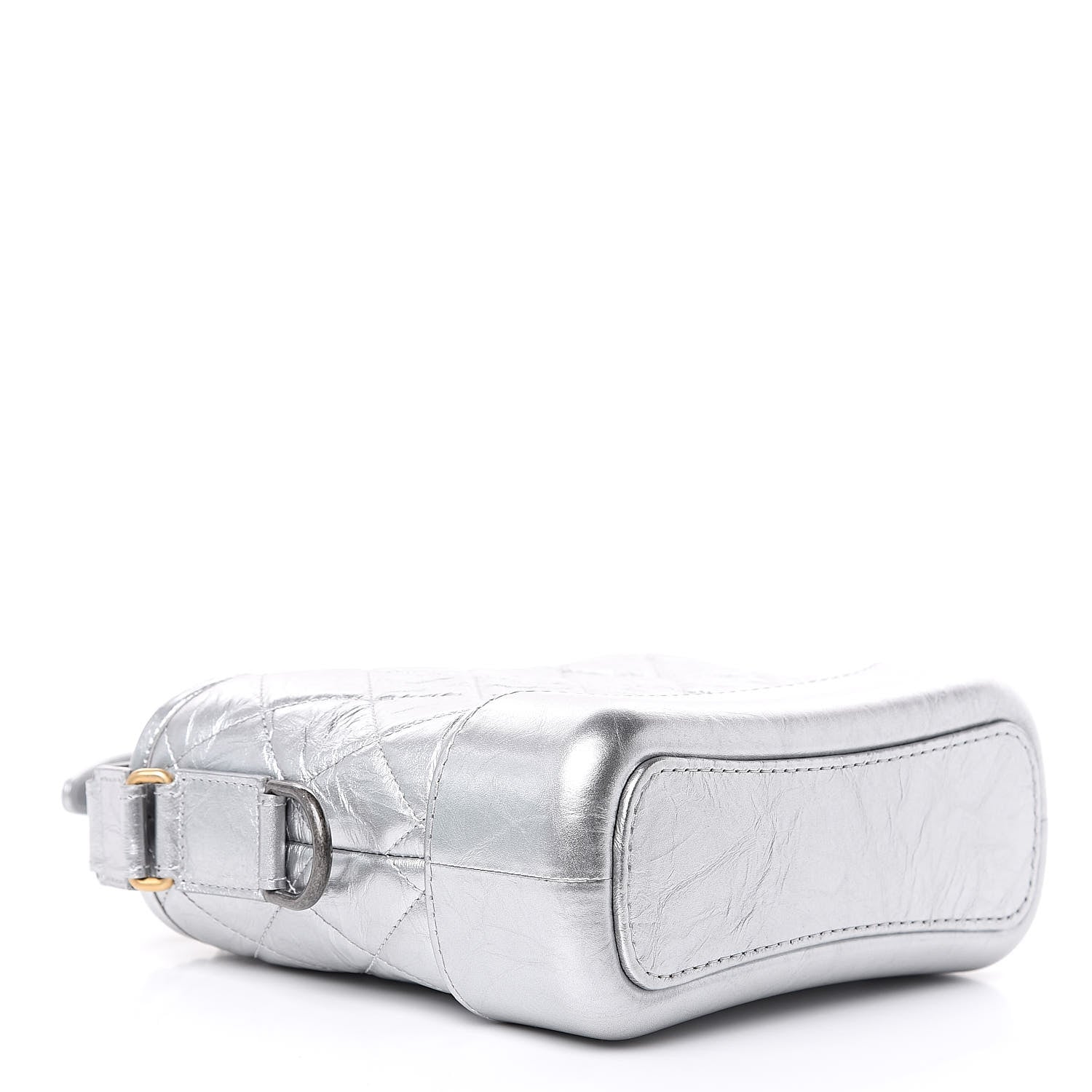 Chanel Metallic Aged Calfskin Quilted Small Gabrielle Hobo Silver 4 of 9