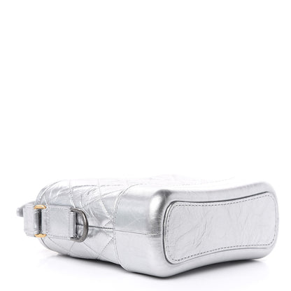 Chanel Metallic Aged Calfskin Quilted Small Gabrielle Hobo Silver 4 of 9