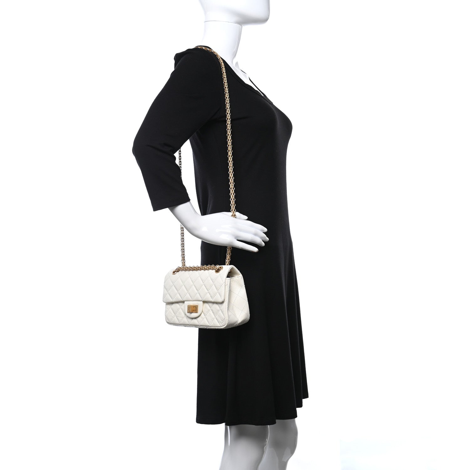 Chanel Aged Calfskin Quilted 2.55 Reissue Mini Flap White 2 of 13