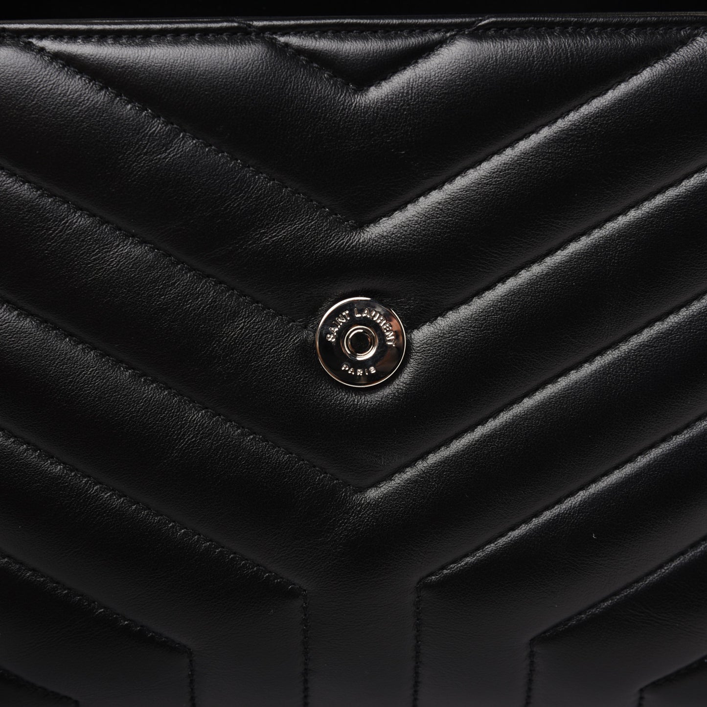 Calfskin Y Quilted Monogram Small Loulou Chain Satchel Black