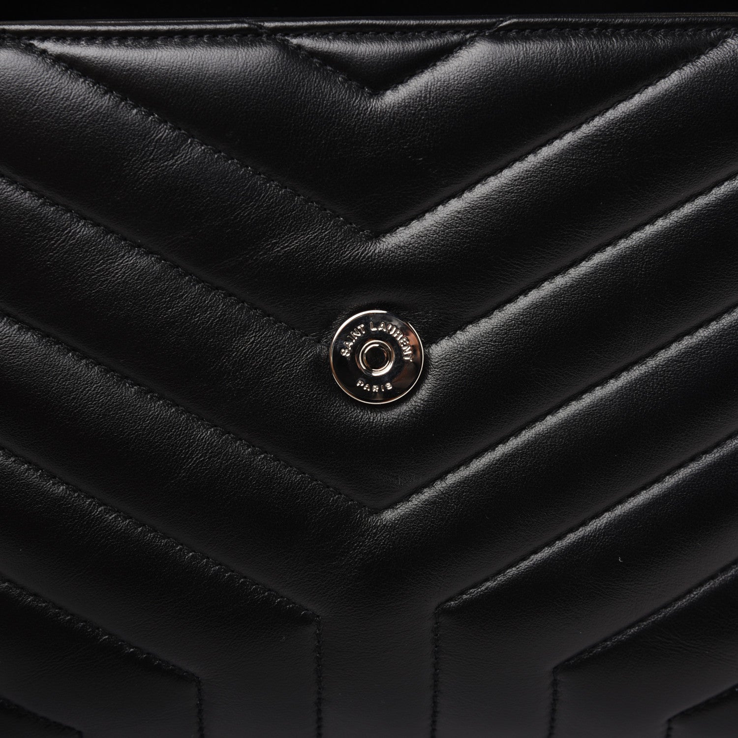Saint Laurent Calfskin Y Quilted Monogram Small Loulou Chain Satchel Black 13 of 16