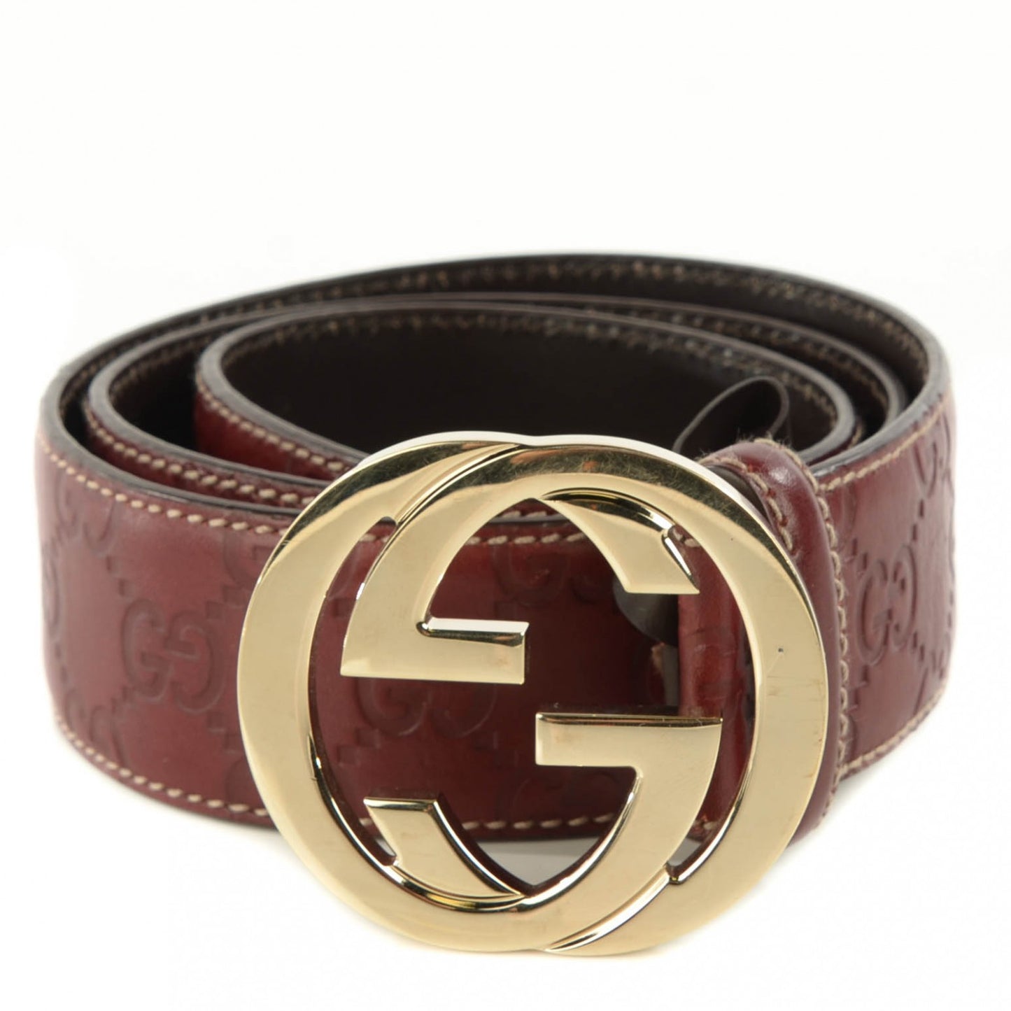 Guccissima Signature Interlocking G 40mm Belt 80 32 Scarlatto