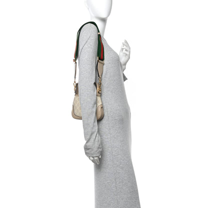 Gucci GG Supreme Monogram Textured Dollar Calfskin Mini Jackie 1961 Hobo Beige Mystic White Oatmeal 2 of 10