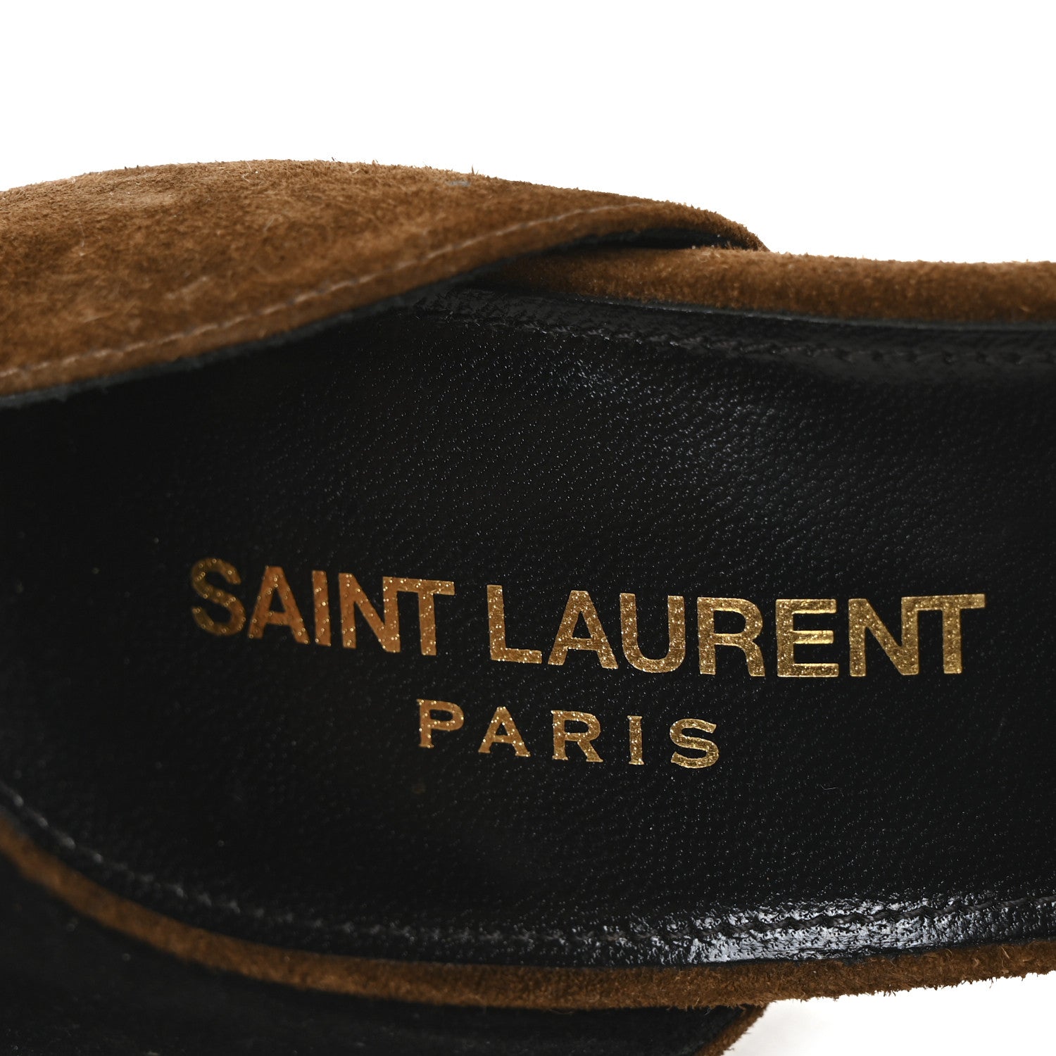 Saint Laurent Suede Calfskin Opyum 110 Sandals 38 Cachemere Gold 8 of 8