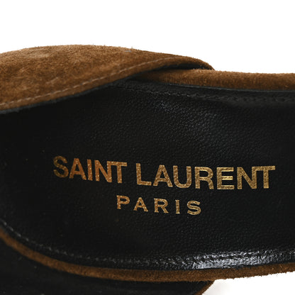 Saint Laurent Suede Calfskin Opyum 110 Sandals 38 Cachemere Gold 8 of 8