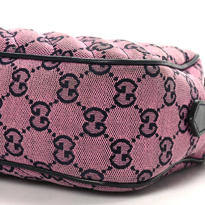 Gucci Monogram Multicolor Matelasse Diagonal Small GG Marmont Chain Shoulder Bag Pink Blue 10 of 10