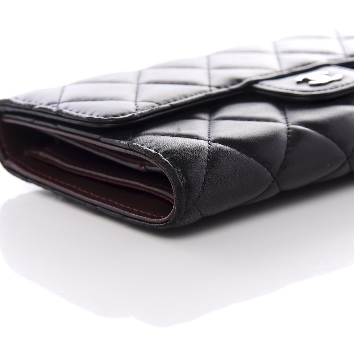 Chanel Lambskin Quilted Large Flap Wallet Black 6 of 9
