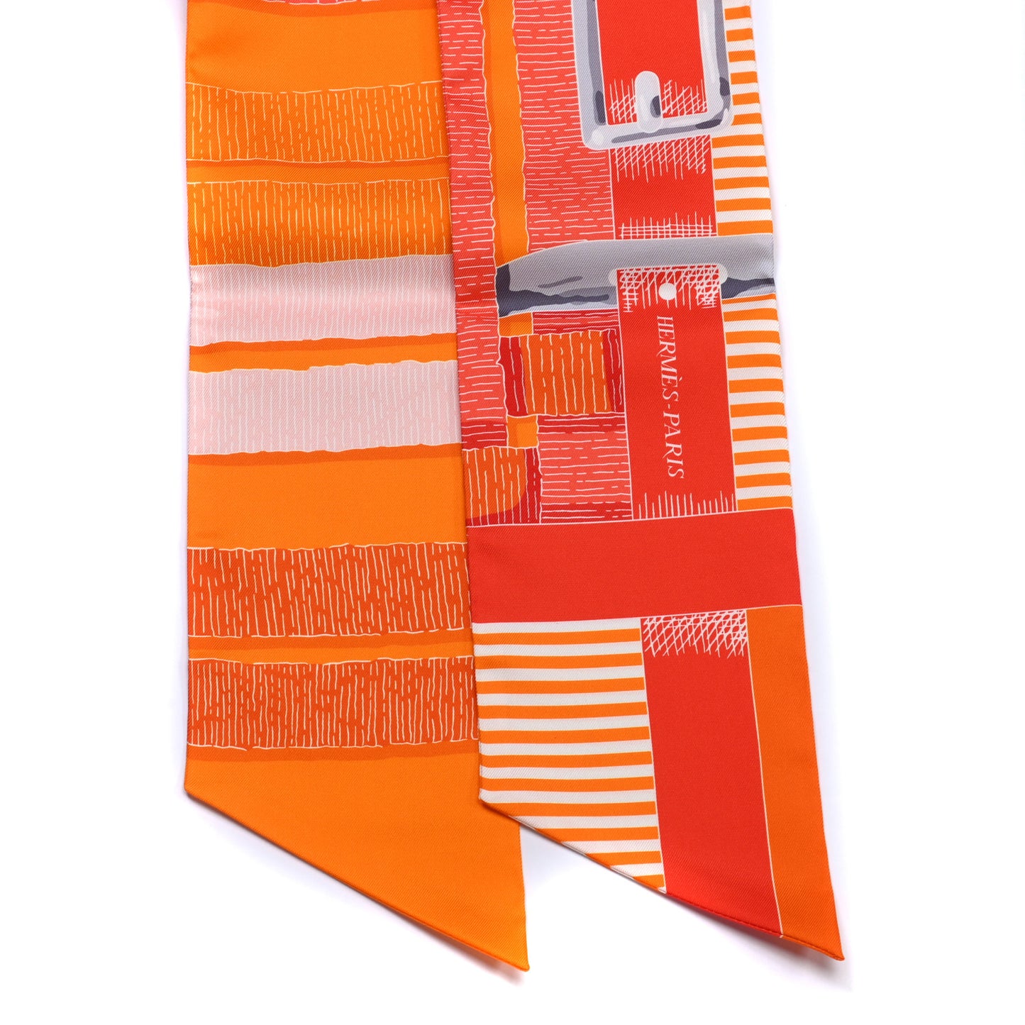 Silk Mors A Jouets Chemise Slim Maxi Twilly Orange Gris White