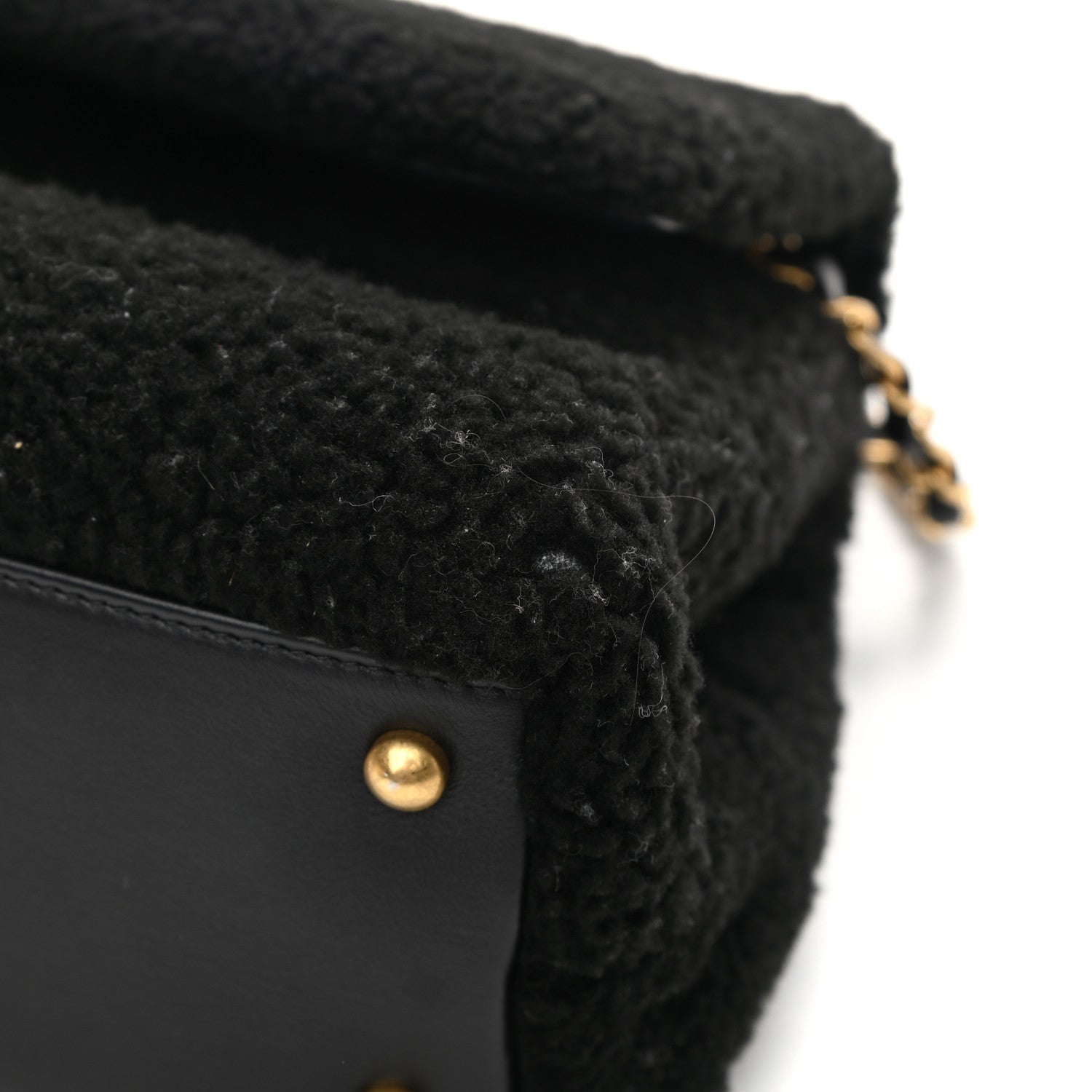 Chanel Shearling Lambskin Medium Coco Handle Flap Black 11 of 14