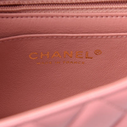 Chanel Lambskin Quilted Mini Rectangular Flap Pink 6 of 10