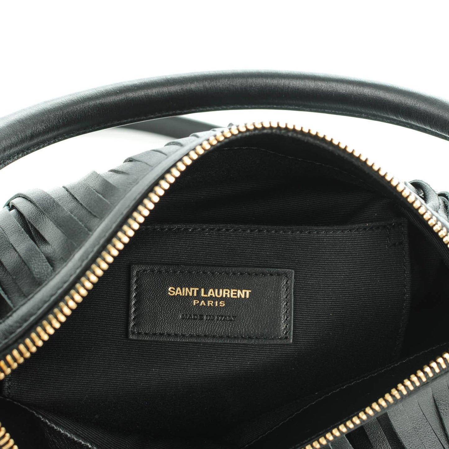 Calfskin Small Emmanuelle Fringe Hobo Bag Black