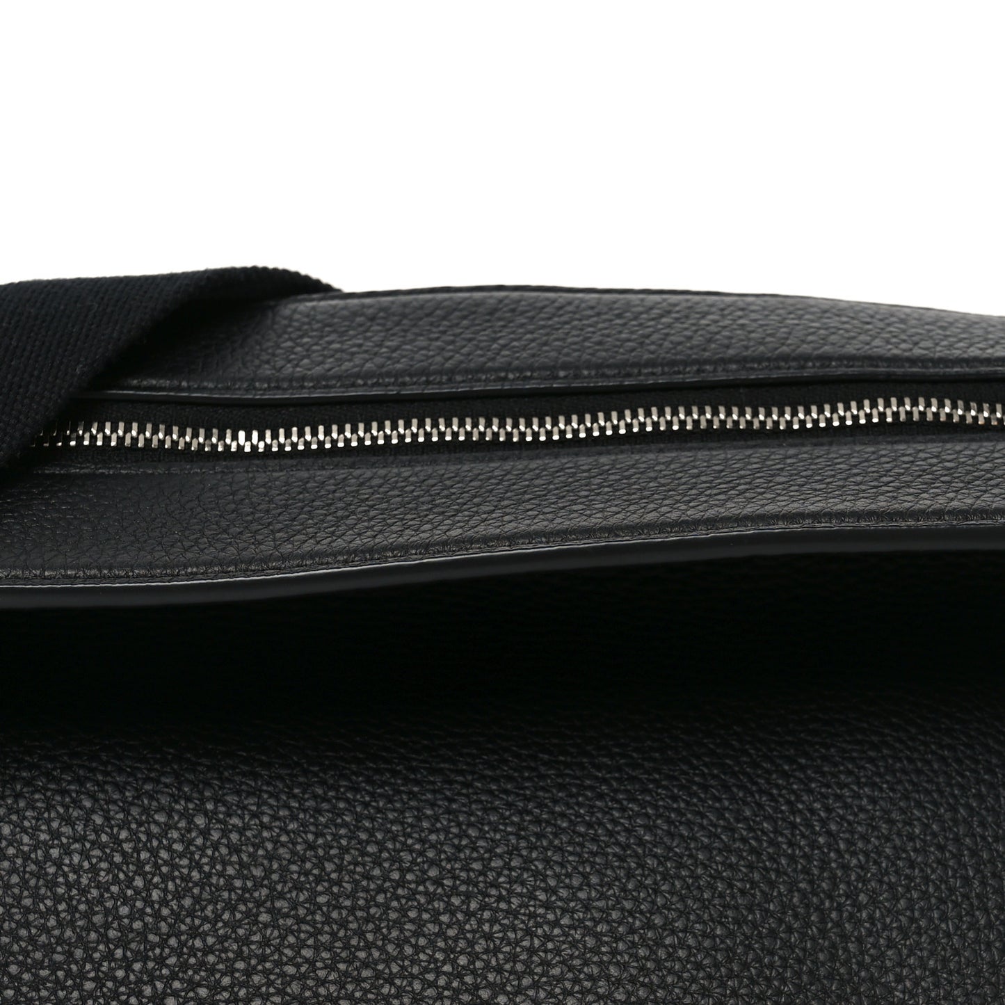 Grained Calfskin Large Slouchy Banana Bag Black