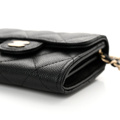Chanel Caviar Quilted Flap Card Holder On Chain Black 11 of 12