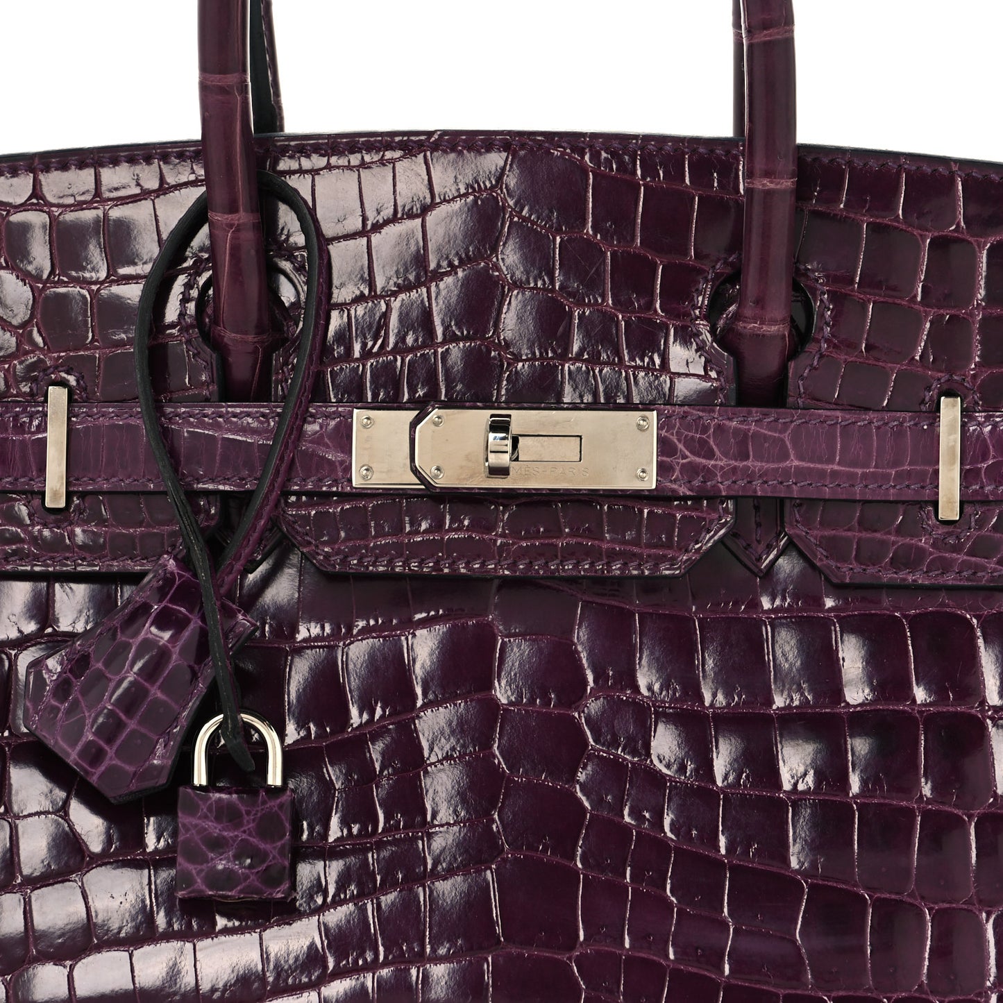 Shiny Niloticus Crocodile Birkin 30 Amethyst