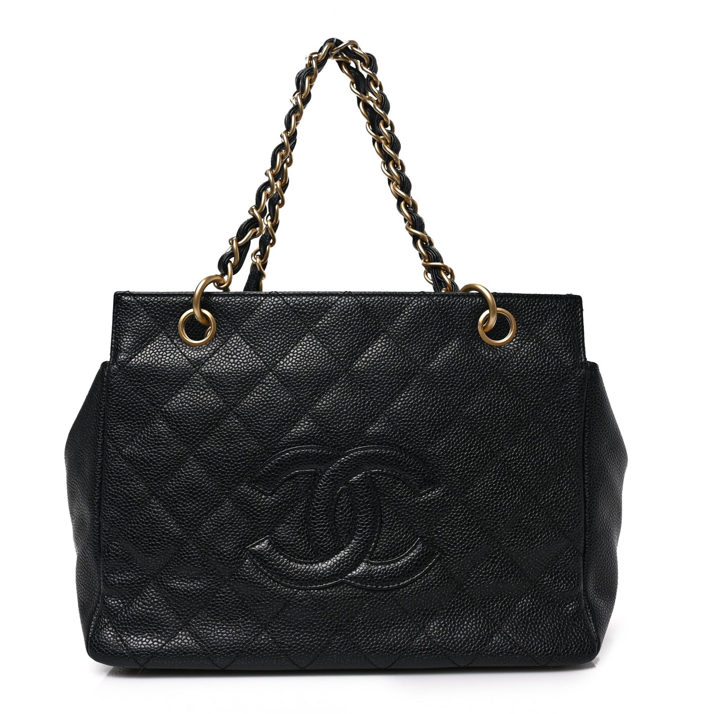 Caviar Quilted Petit Timeless Tote PTT Black