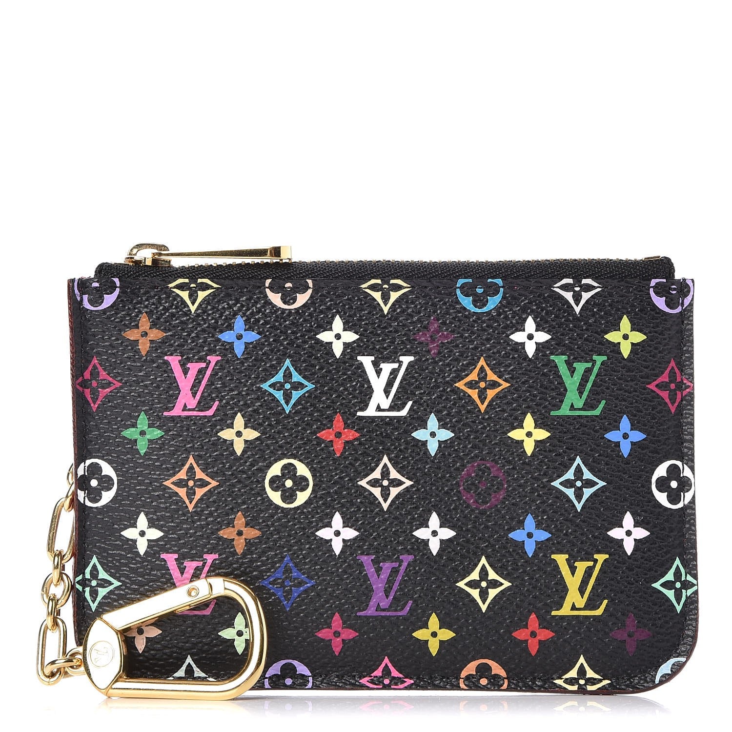 Louis Vuitton Monogram Multicolor Key Pouch Black Grenade 1 of 8