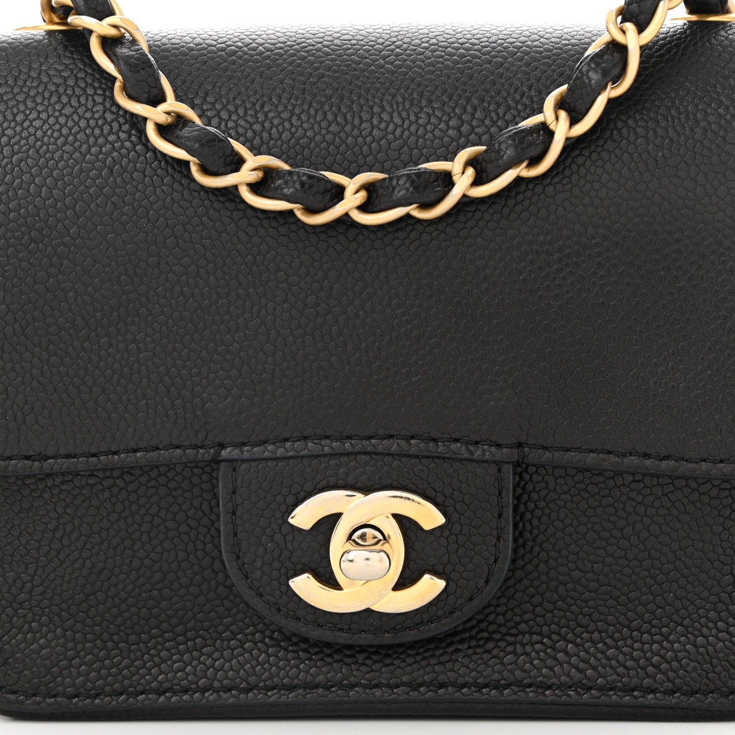 Chanel Grained Calfskin Mini Square Classic Pure Flap Black 8 of 11
