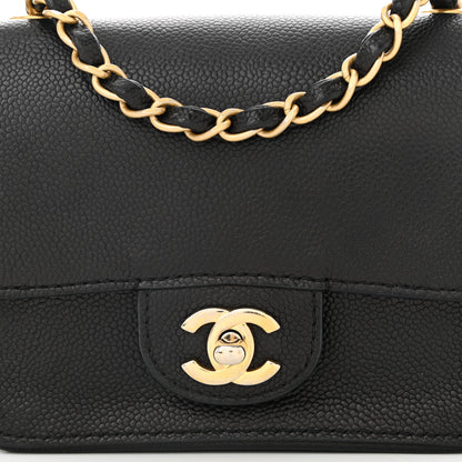 Chanel Grained Calfskin Mini Square Classic Pure Flap Black 8 of 11