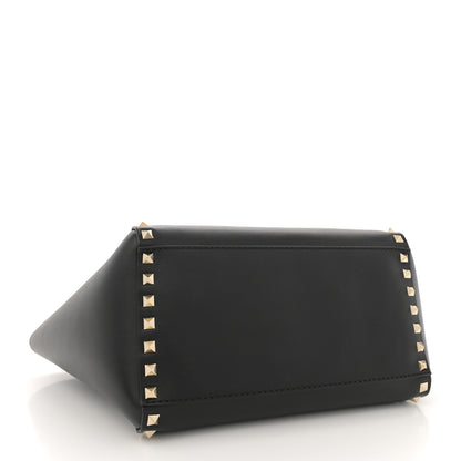 Valentino Garavani Vitello Small Rockstud Double Handle Tote Black 3 of 10