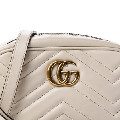 Gucci Calfskin Matelasse Mini GG Marmont Chain Shoulder Bag White 13 of 13