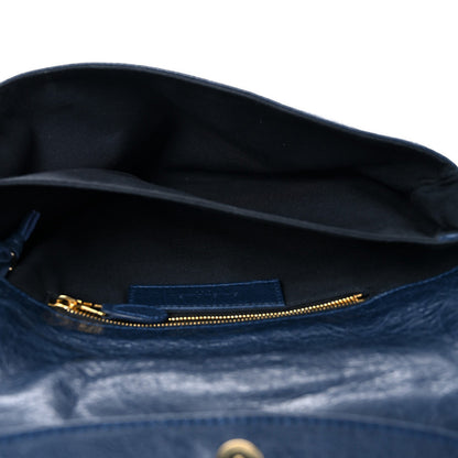 Balenciaga Agneau Giant 12 Gold Hardware Envelope Strap Clutch Bleu Obscur 4 of 10