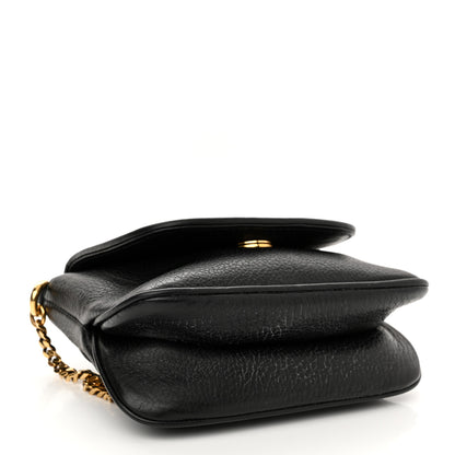 Gucci Pebbled Calfskin Small 1973 Chain Shoulder Bag Black 4 of 13