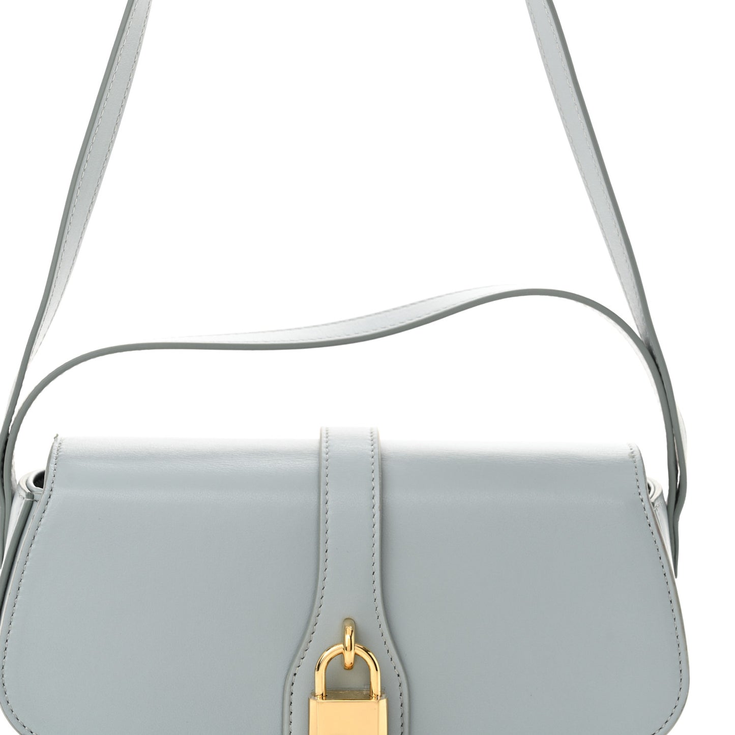 Smooth Calfskin Tabou Clutch On Strap Ice Blue