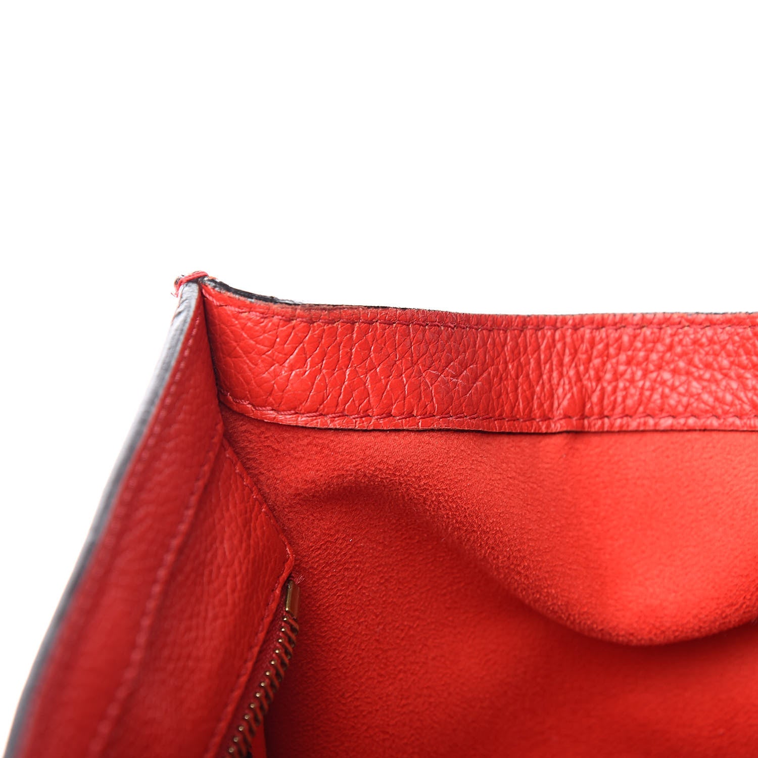 Celine Drummed Calfskin Micro Luggage Red 8 of 19