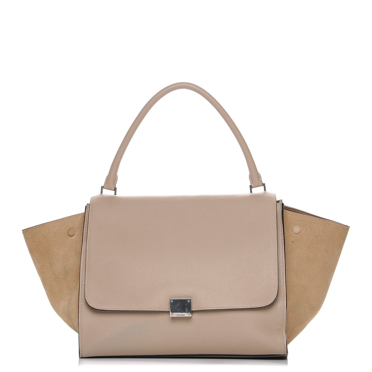 Drummed Calfskin Suede Large Trapeze Dune