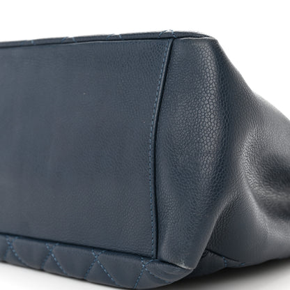 Chanel Caviar Quilted Grand Shopping Tote GST Dark Blue 10 of 10