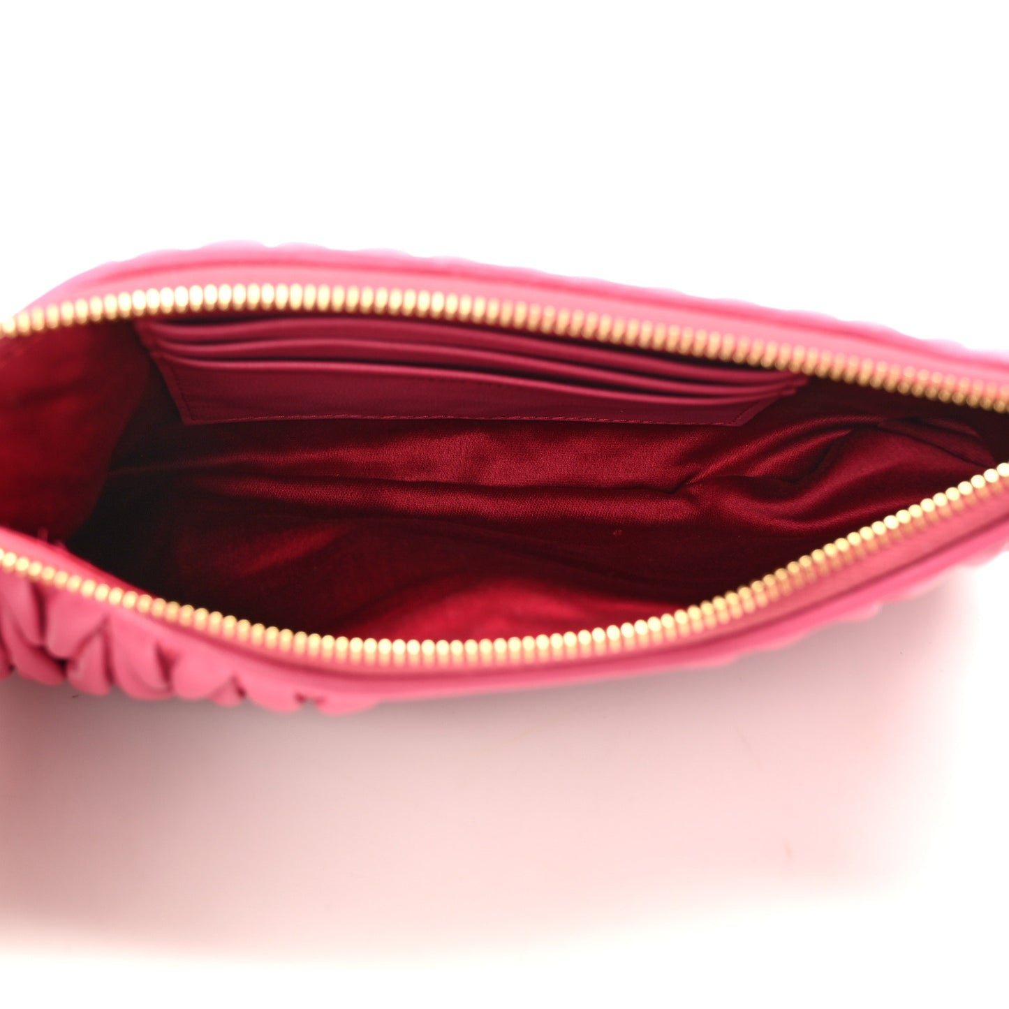 Nappa Matelasse Quilted Zip Wallet Magenta