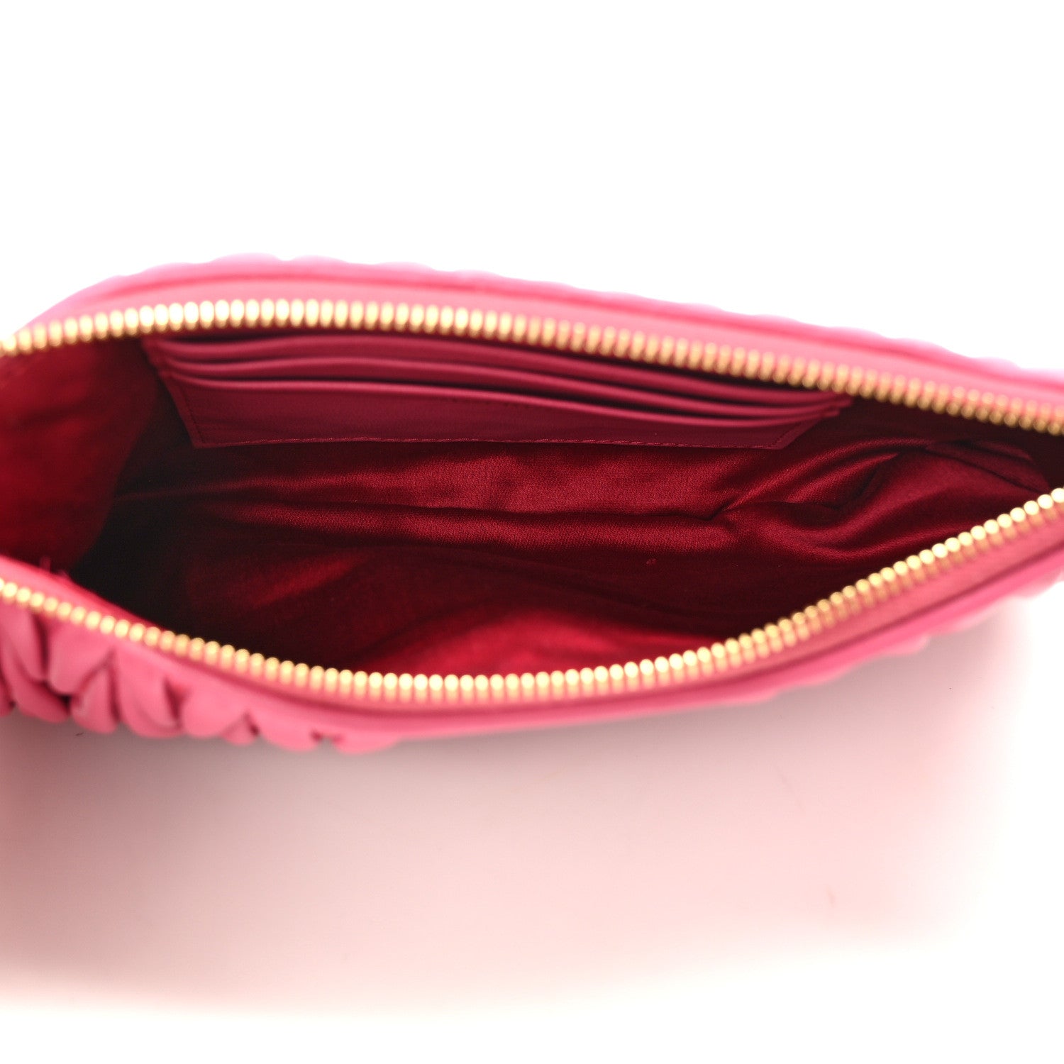 Miu Miu Nappa Matelasse Quilted Zip Wallet Magenta 5 of 8