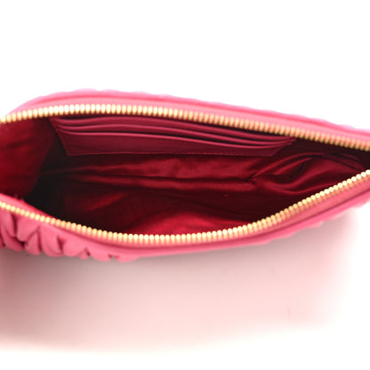 Miu Miu Nappa Matelasse Quilted Zip Wallet Magenta 5 of 8