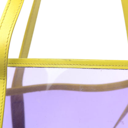 Versace Vinyl Calfskin 90s Logo Tote Purple Yellow 8 of 10