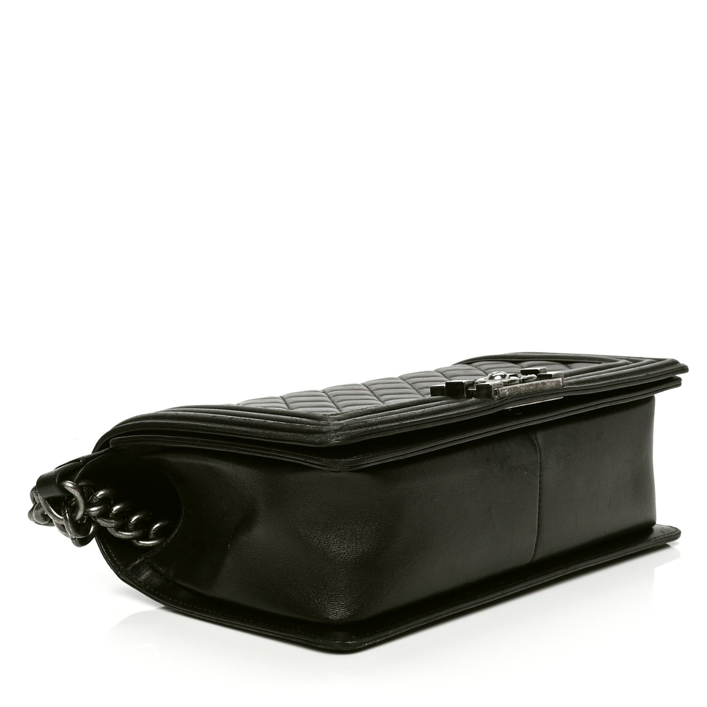 Lambskin Quilted Medium Boy Flap Black
