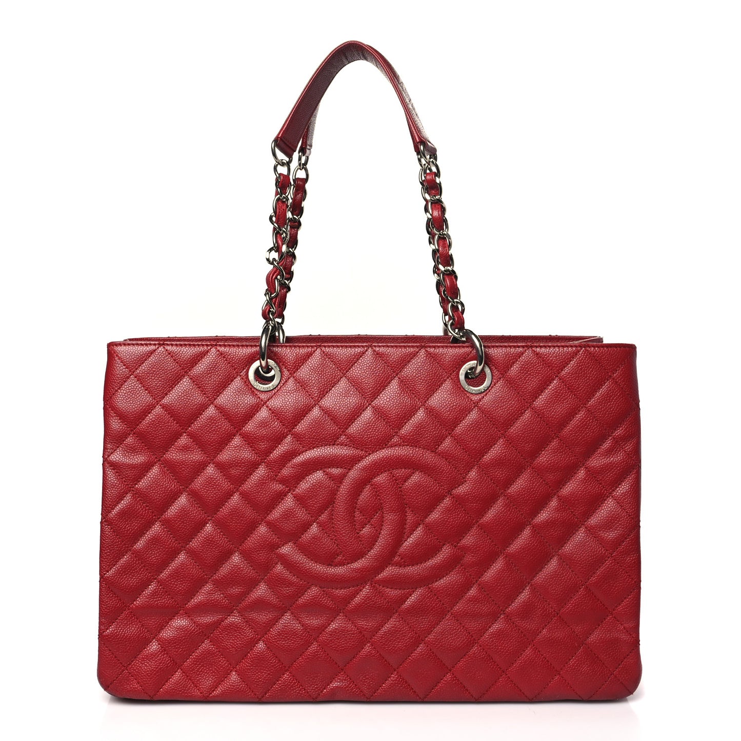 Caviar Quilted XL Grand Shopping Tote GST Red