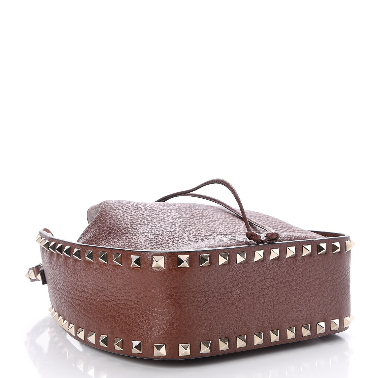 Valentino Garavani Grained Calfskin Rockstud Bucket Bag Light Brown 4 of 7