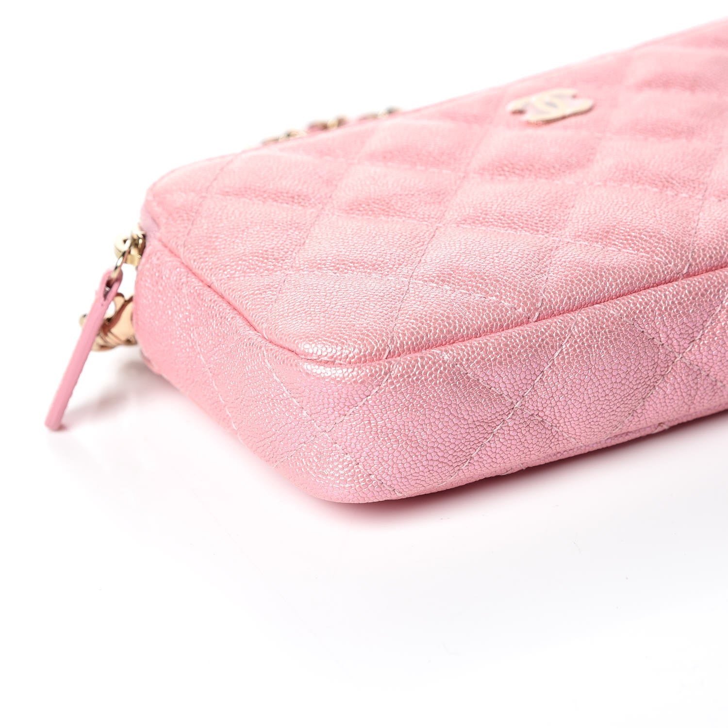 Chanel Iridescent Caviar Quilted Small Clutch With Chain Pink 5 of 13
