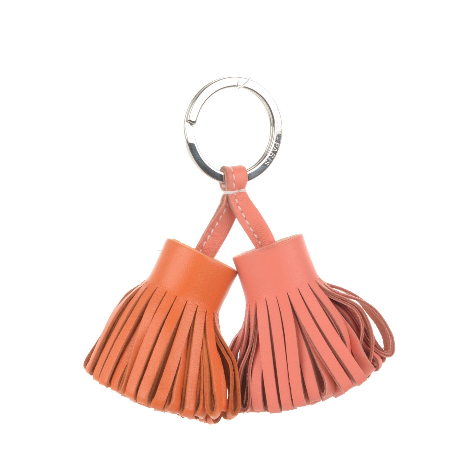 Hermes Lambskin Carmen Uno-Dos Key Holder Orange Crevette 1 of 3