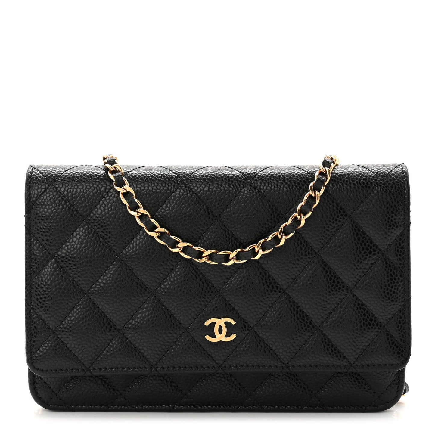 Caviar Quilted Wallet On Chain WOC Black