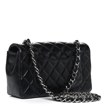 Chanel Lambskin Quilted Mini Rectangular Flap Black 3 of 9