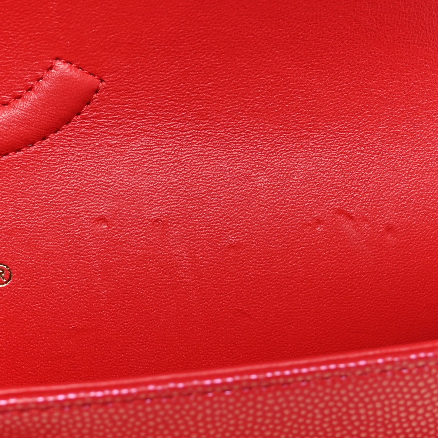 Iridescent  Caviar Quilted Medium Double Flap Red