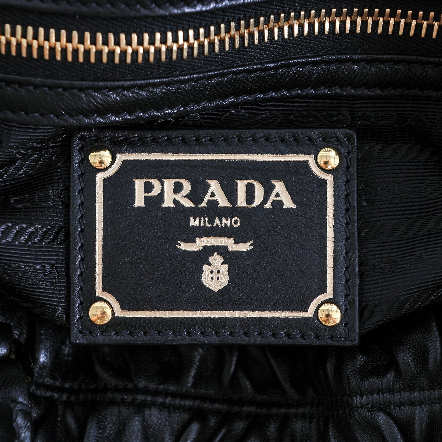 Nappa Gaufre Shopping Satchel Black