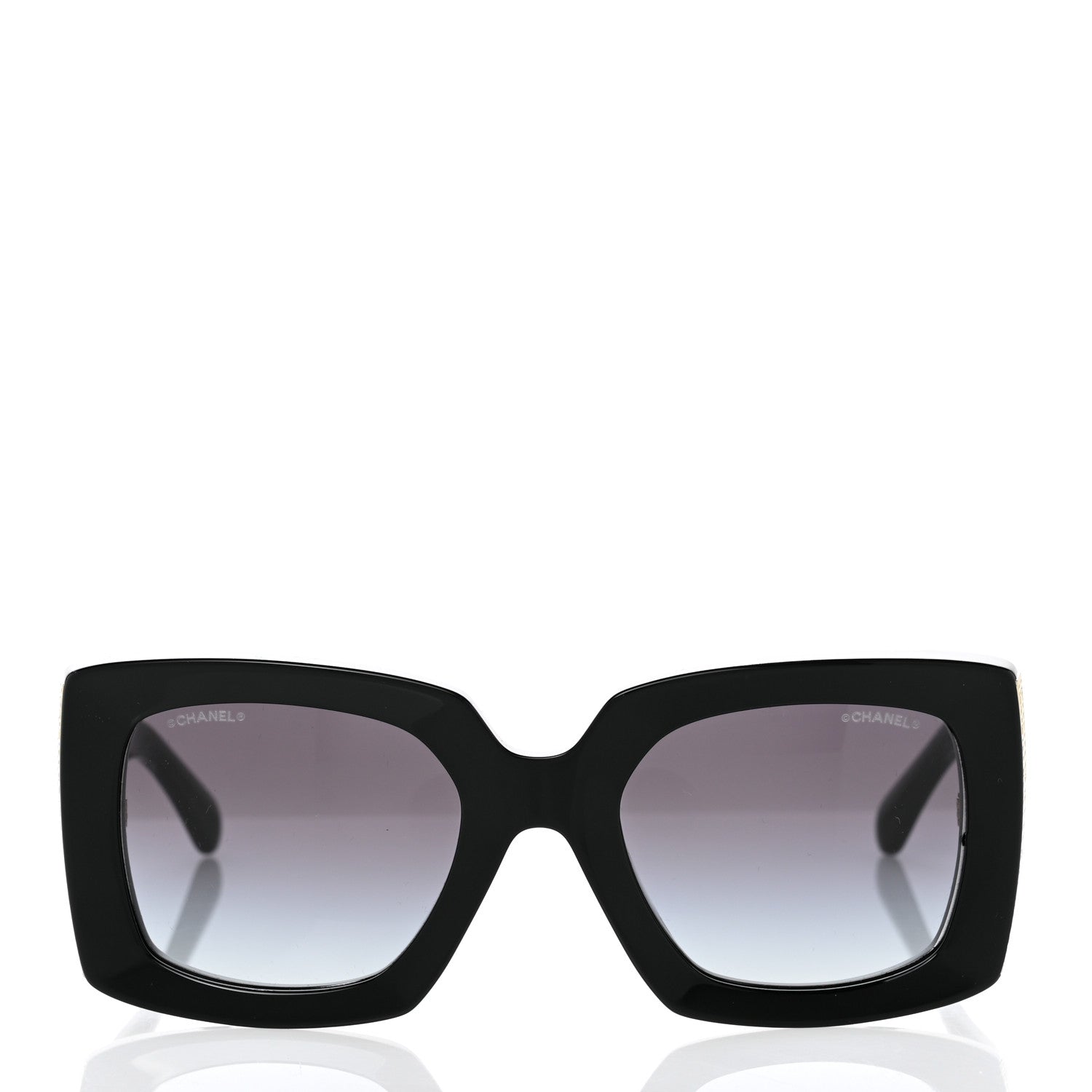 Chanel Acetate Rectangle Sunglasses 5435 Black 2 of 8