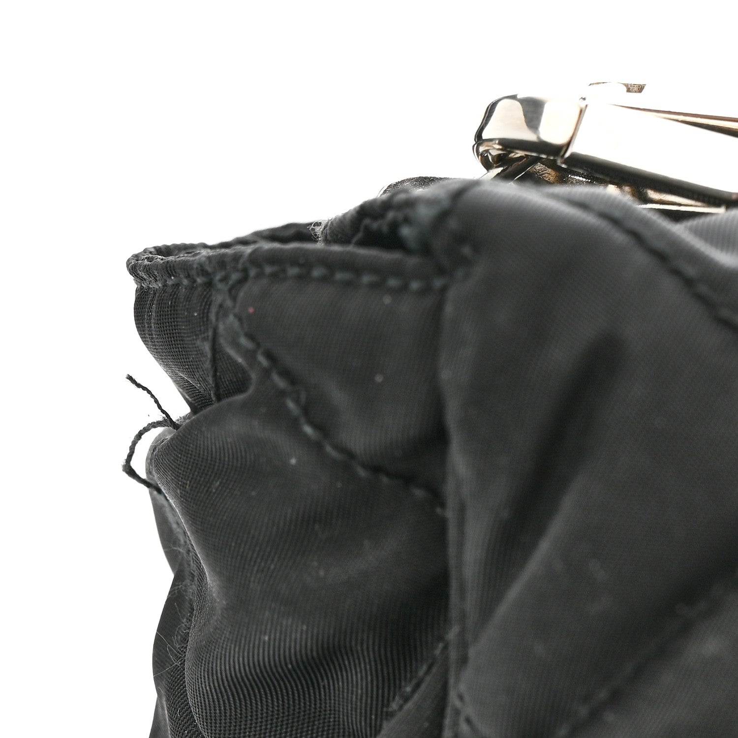 Prada Nylon Tessuto Quilted Chain Shoulder Bag Black 12 of 14