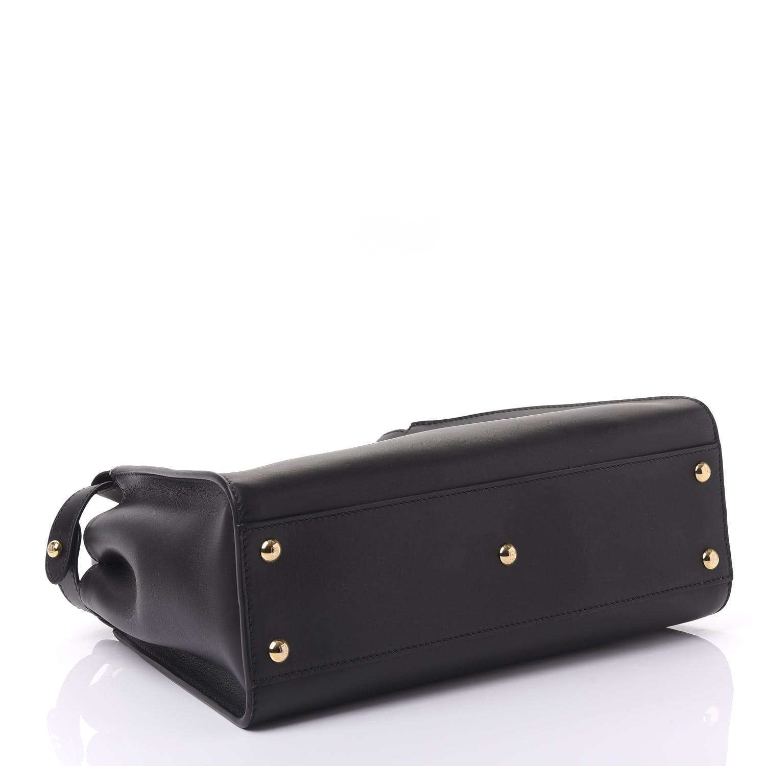 Fendi Vitello Seta Shiny Nappa Medium Peekaboo Iconic Satchel Black 3 of 8