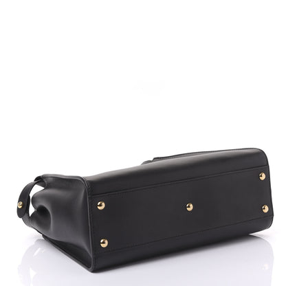 Fendi Vitello Seta Shiny Nappa Medium Peekaboo Iconic Satchel Black 3 of 8