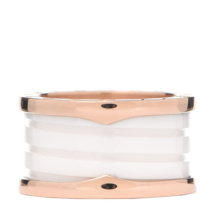 Bulgari 18K Rose Gold White Ceramic B.Zero1 Four-Band Ring 54 6.75 3 of 5