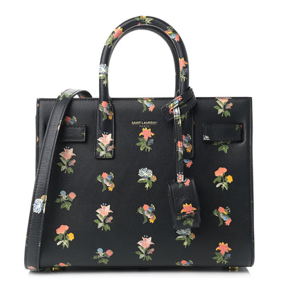 Saint Laurent Calfskin Prairie Printed Nano Sac De Jour Black 1 of 14